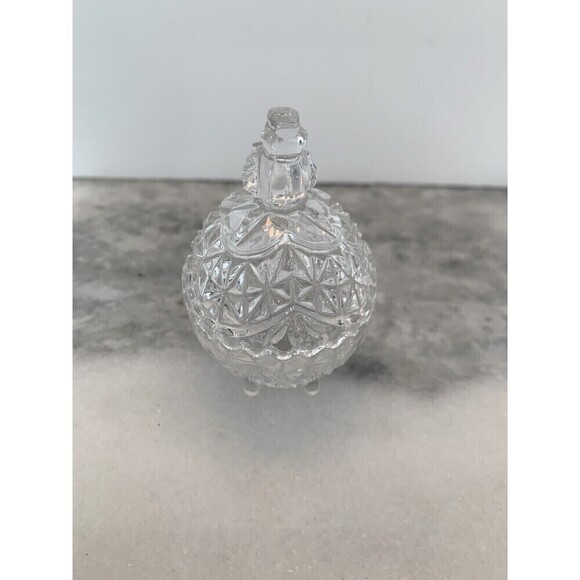 Hofbauer German Byrde Bird Crystal Miniature Sawtooth Lidded Trinket Box Germany - Picture 4 of 12